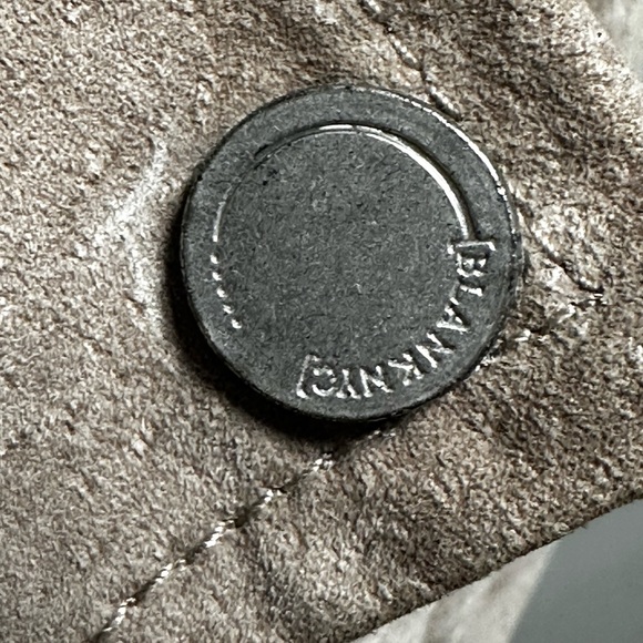 Blank NYC Leather Stone Suede Front Zip Motorcycle Vest Size Large - Picture 5 of 6